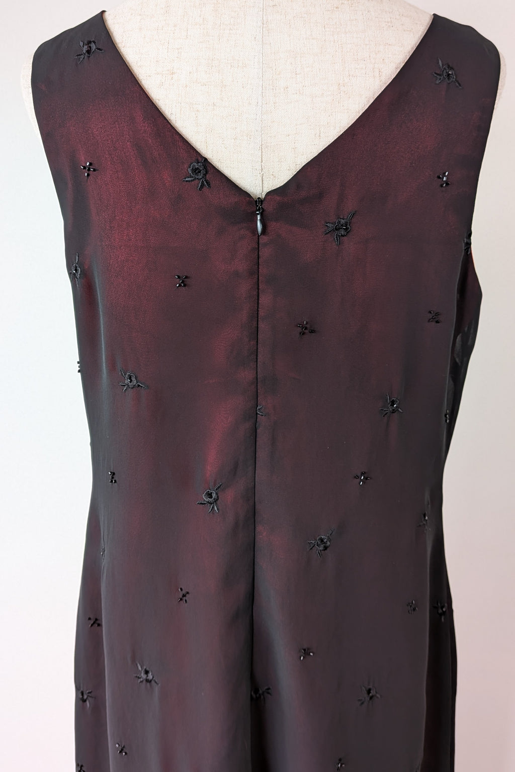 Vintage Y2K Suzanne Grae Red & Black Overlay Dress Size 12