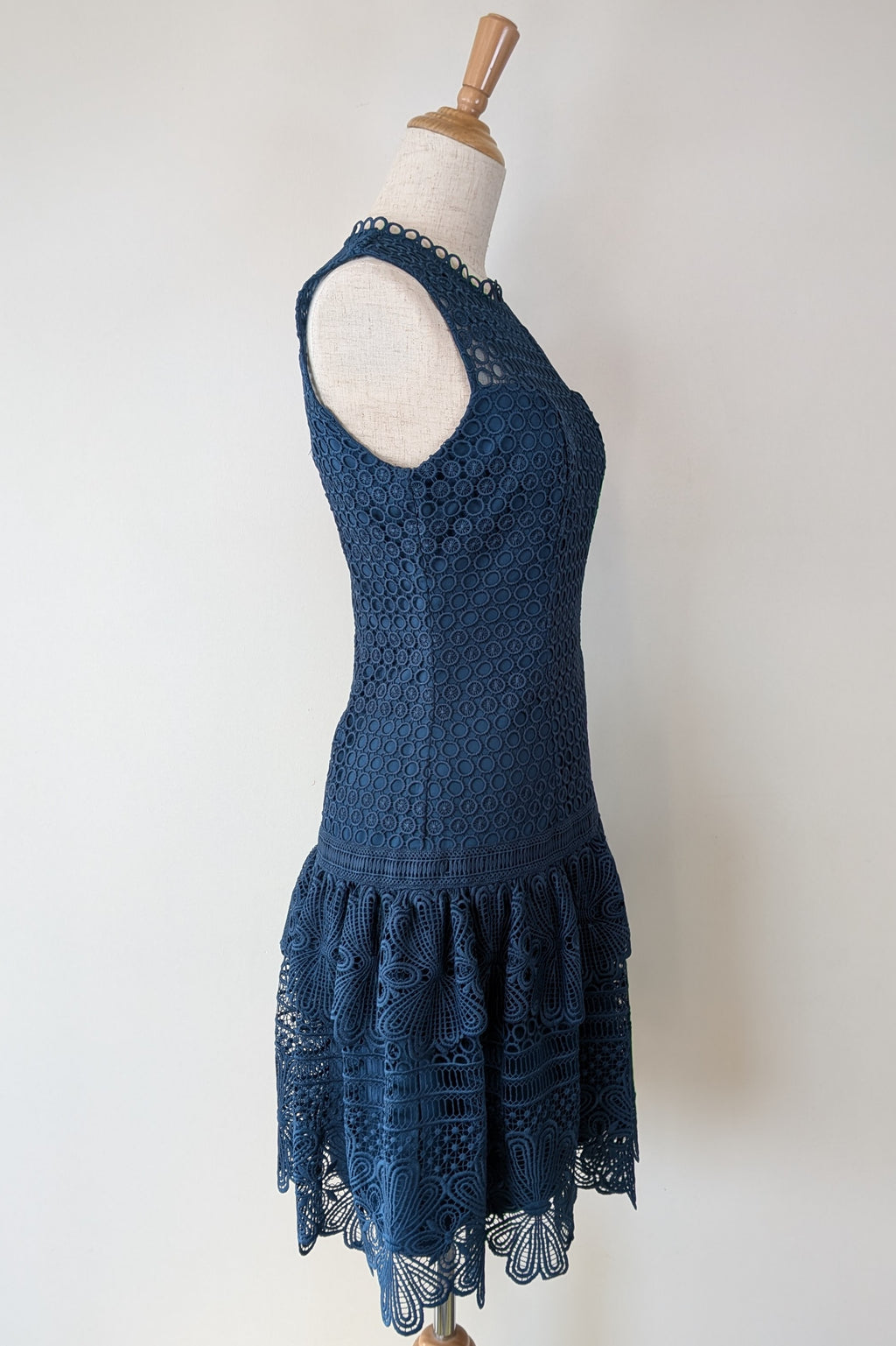 Review Teal Lace Drop Waist Dress Size 6