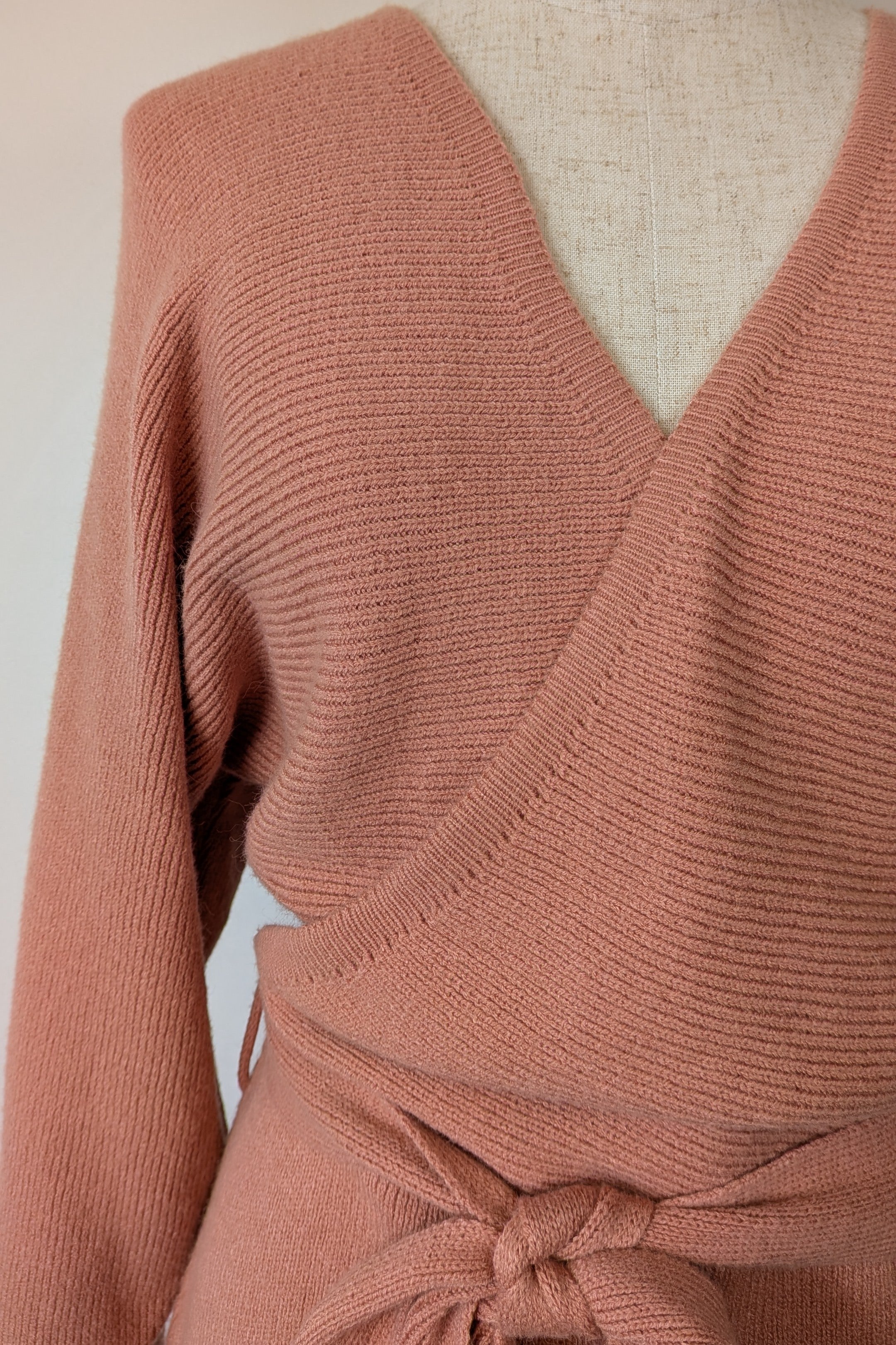 Miracle Fashion Apricot Sweater Wrap Dress Size M/L Brand New With Tags