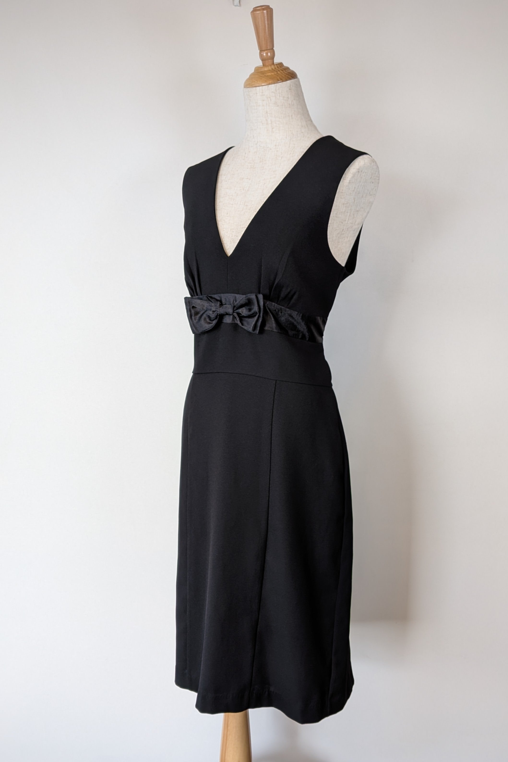 Vintage Y2K Crossroads Sleeveless Black Bow Cocktail Dress Size 12/14