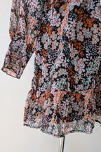 Topshop Floral Print Ruched Mini Dress Sz 14 RRP $80
