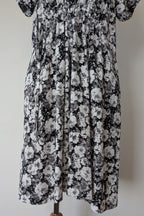 Veducci Linen Blend Floral Monochrome Dress Size 10