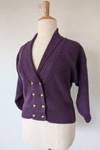 Vintage 80s Casaveen Pure New Wool Purple Cardigan (Made in Tasmania) Size 14