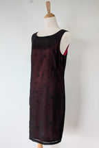 Vintage Y2K Suzanne Grae Red & Black Overlay Dress Size 12