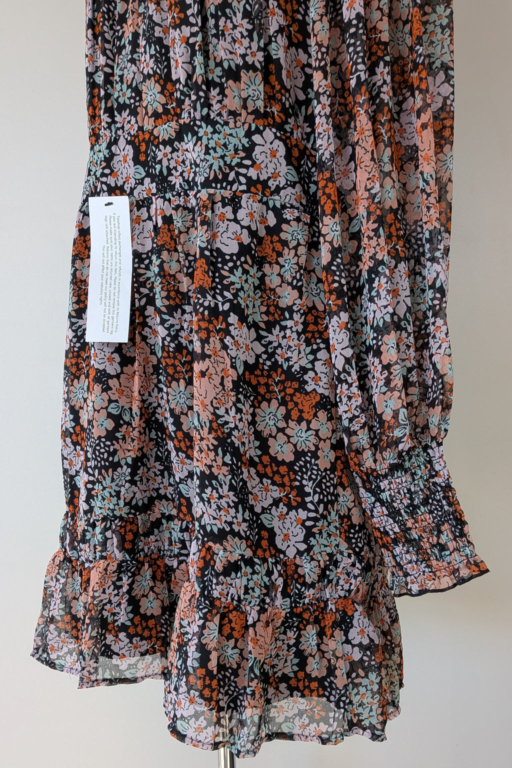 Topshop Floral Print Ruched Mini Dress Sz 14 RRP $80