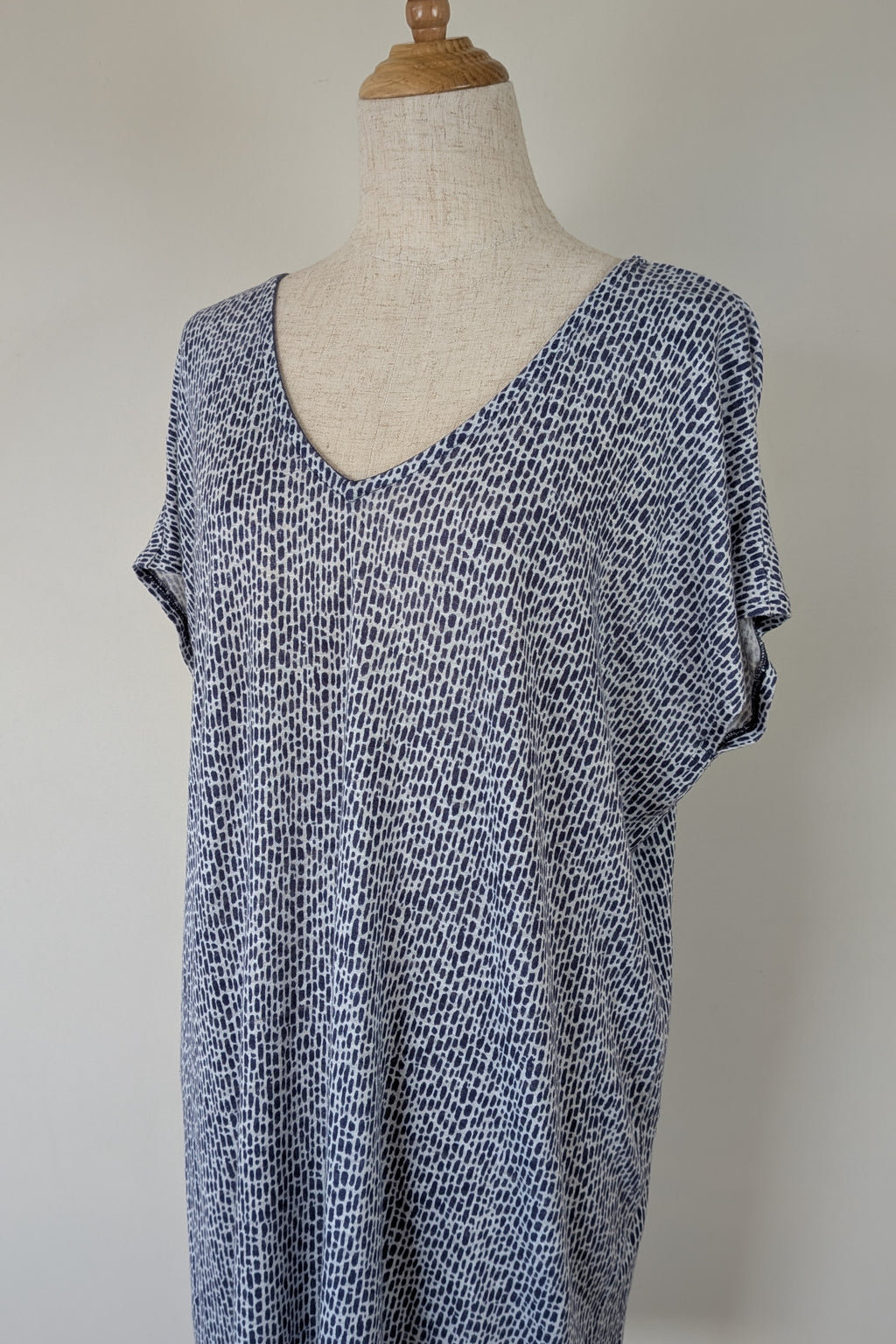 Sportscraft 100% Linen Blue & White Speckled Dress Size 8