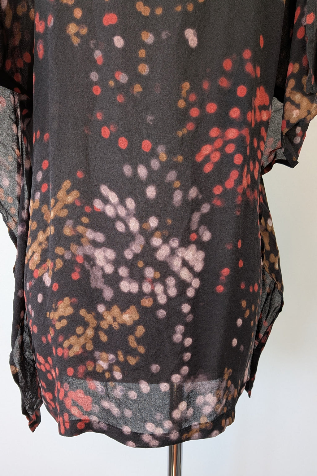 Vintage Y2K Kingan Jones 100% Silk Abstract Dot Top Size 12