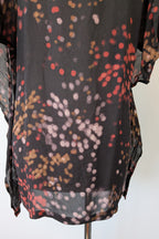 Vintage Y2K Kingan Jones 100% Silk Abstract Dot Top Size 12