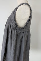 Montaigne Grey Pur Frayed Singlet Top in Linen Size S