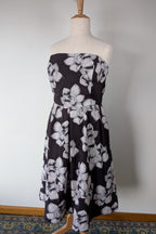 City Chic Strapless Fit and Flare Black Rose Midi Dress Size L