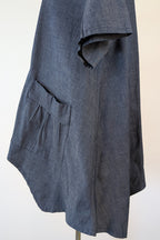 158C Blue Denim Cotton Blend Top in One Size