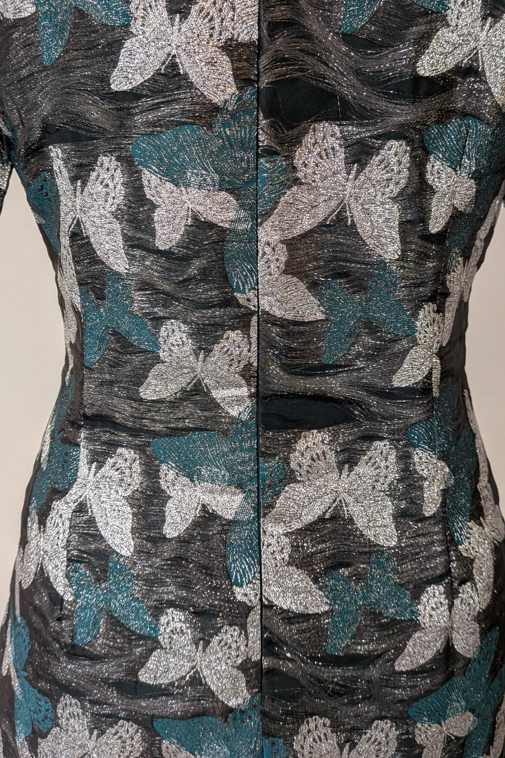 Contony Black Label Metallic Butterfly Sheath Mini Dress Size 14/16