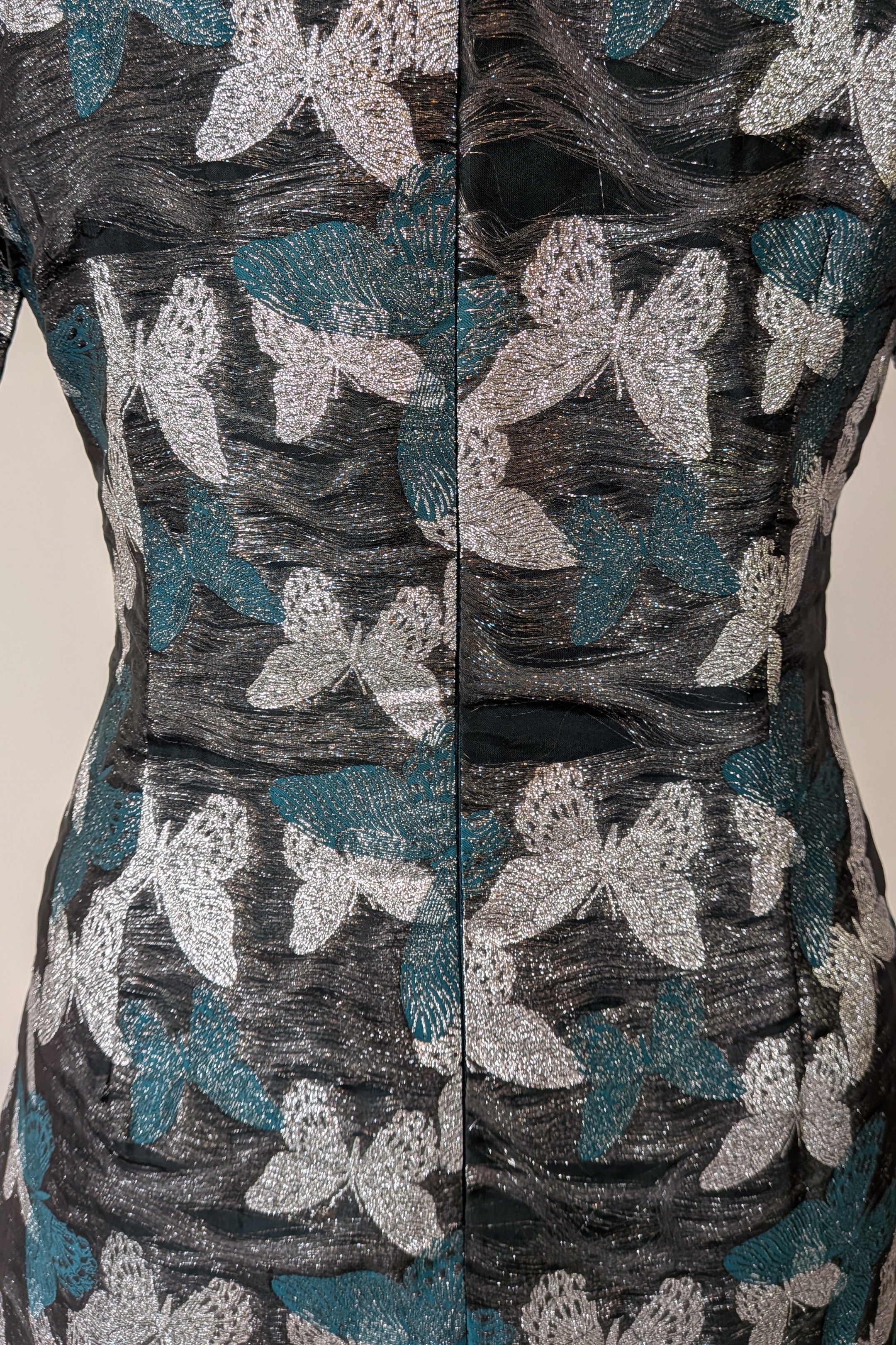 Contony Black Label Metallic Butterfly Sheath Mini Dress Size 14/16