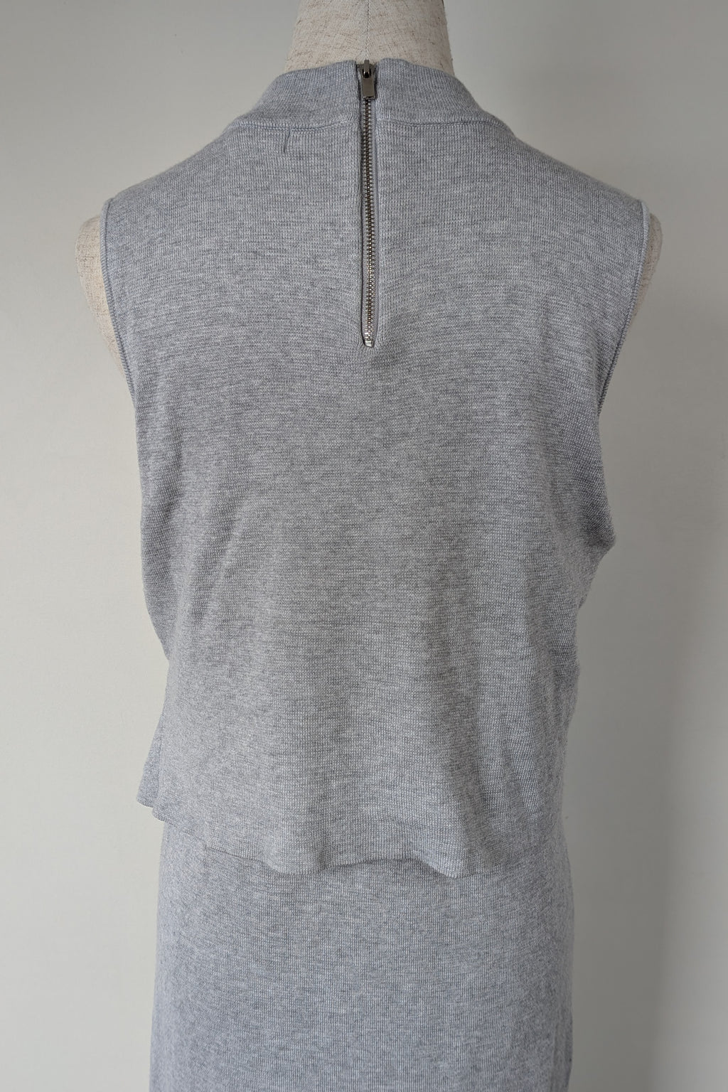 Ripe Maternity Silver Marle Layered Knit Nursing Dress Size M
