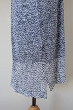 Sportscraft 100% Linen Blue & White Speckled Dress Size 8