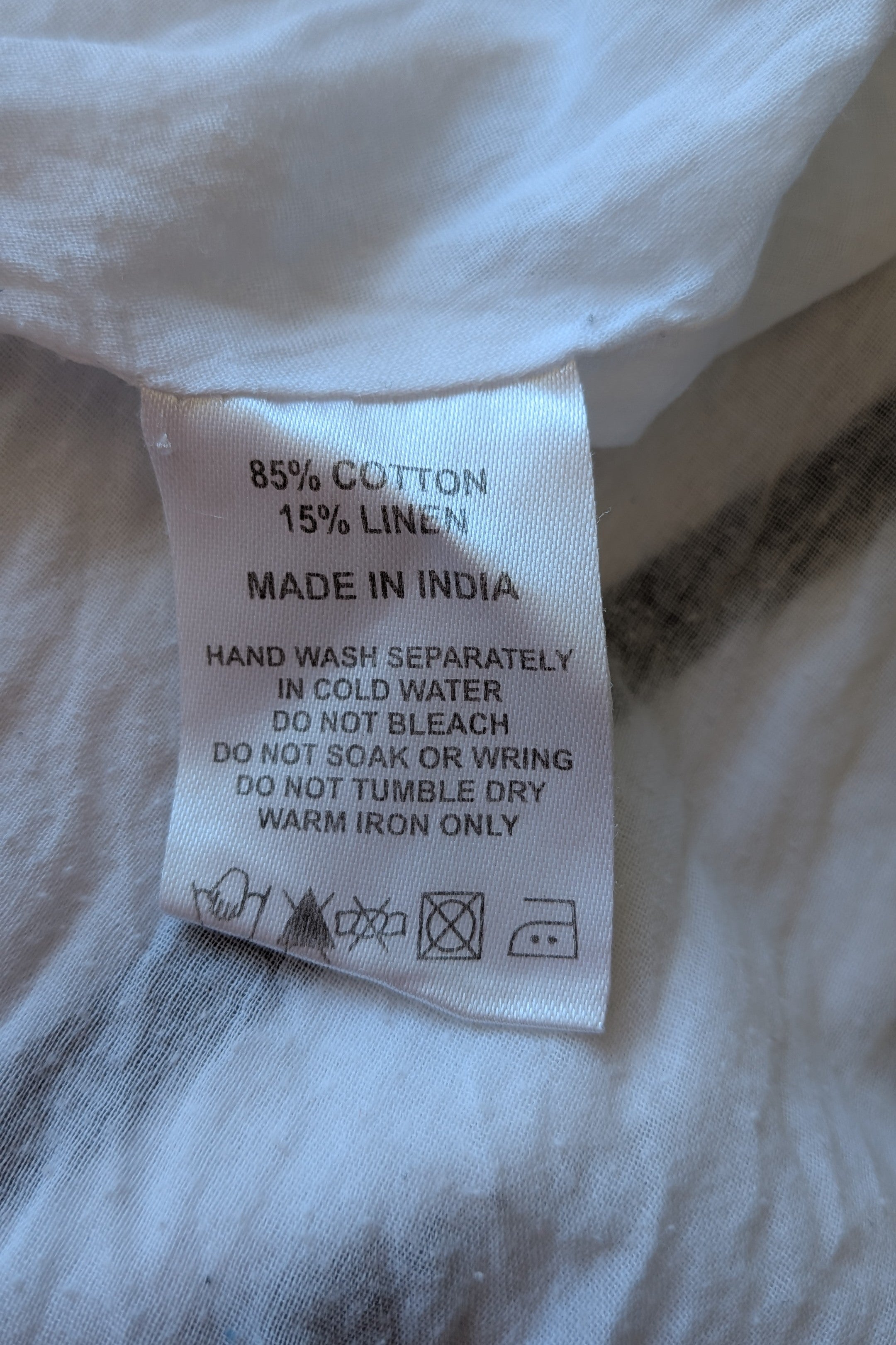 Orientique Black White Arty Linen Cotton Dress Size 10