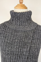 Country Road Grey Wool Cashmere Blend Rib Knit Sleeveless Turtleneck Jumper Size XS