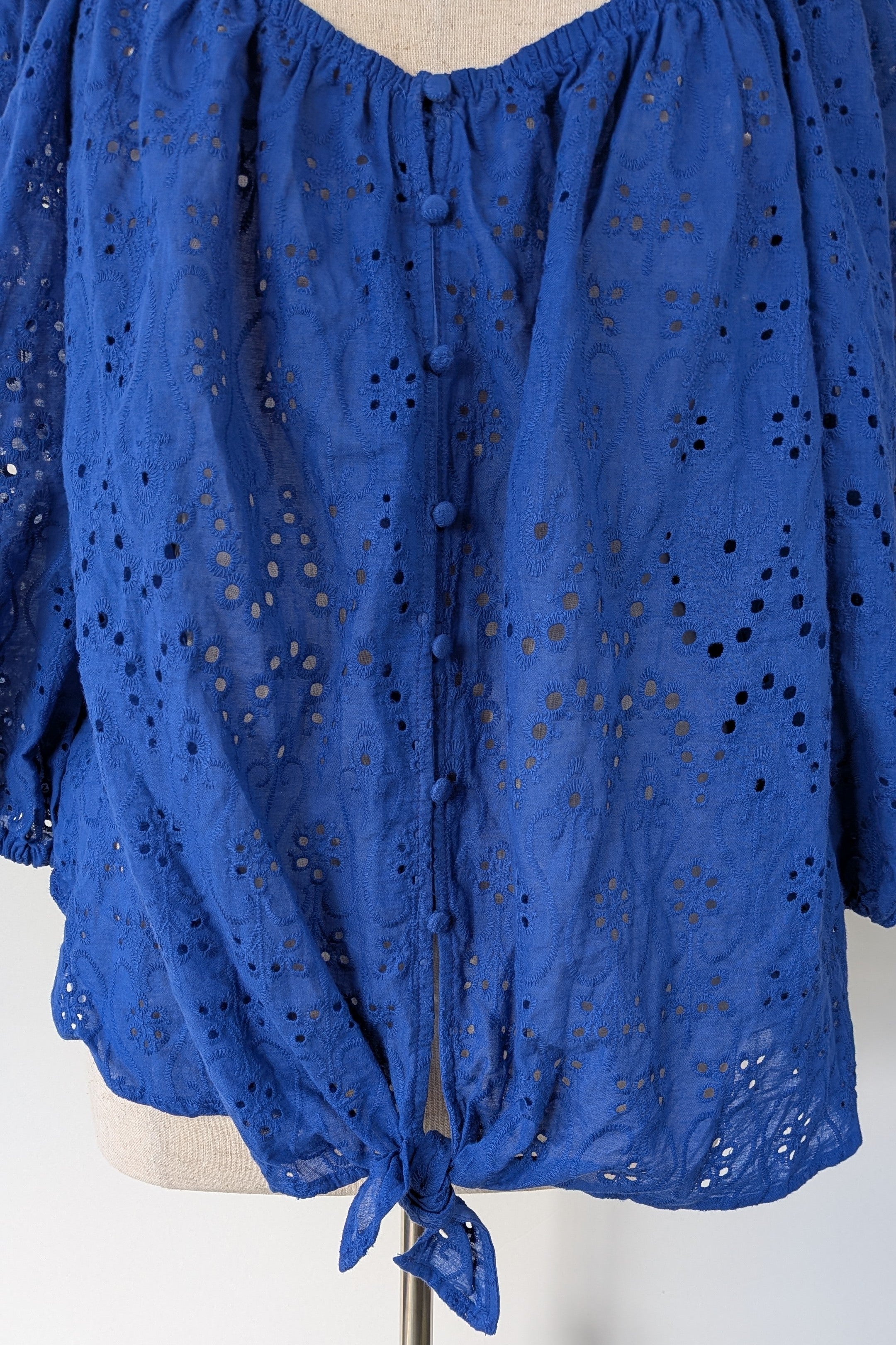 City Chic Cobalt Broderie Top Size L Brand New With Tags RRP $89.95