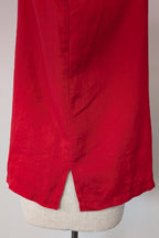 Vintage 90s Motto Red Sleeveless 100% Linen Shirt Size 16