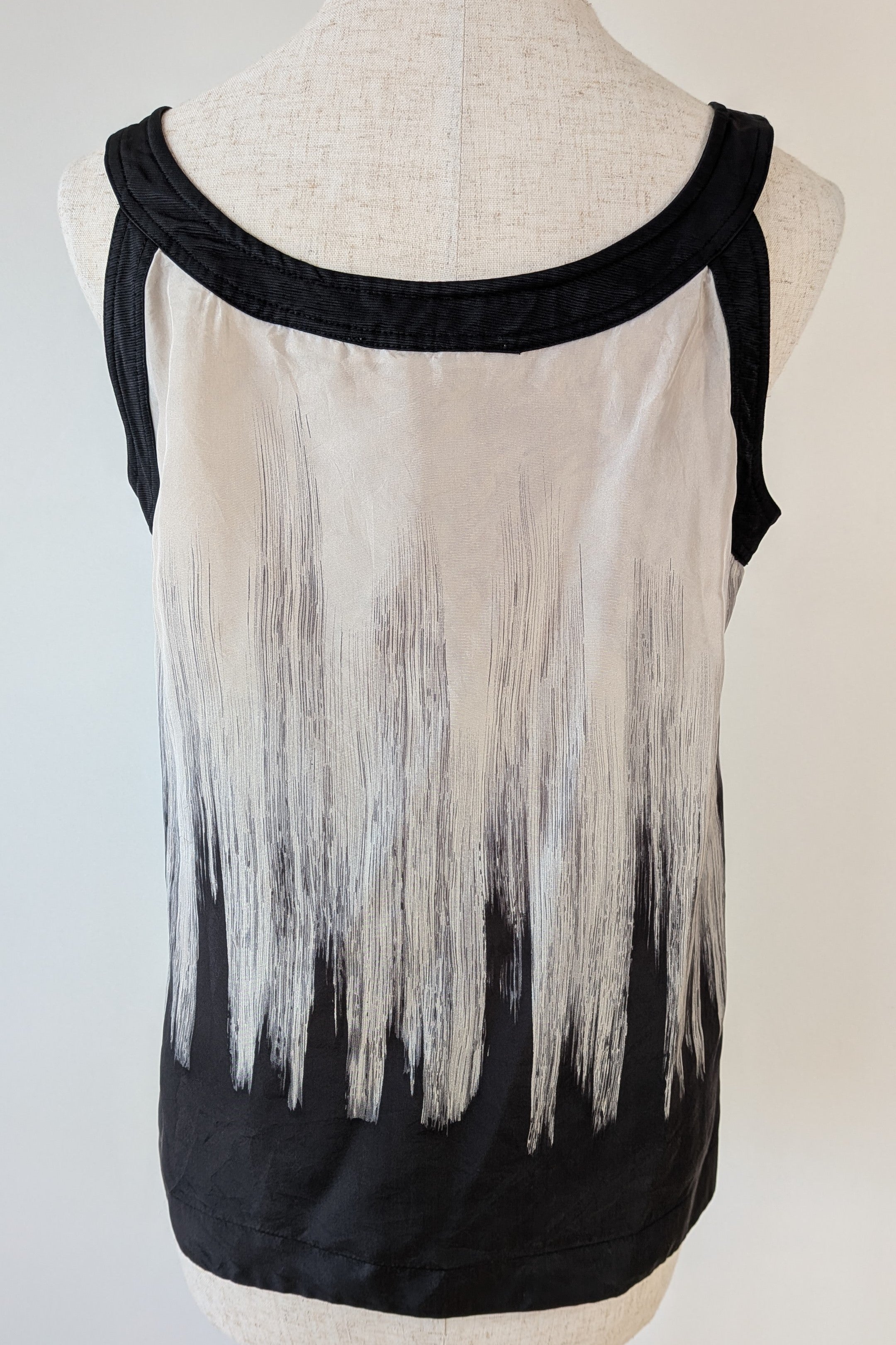 Jane Lamerton Petites Silk Abstract Monochrome Top Size 10
