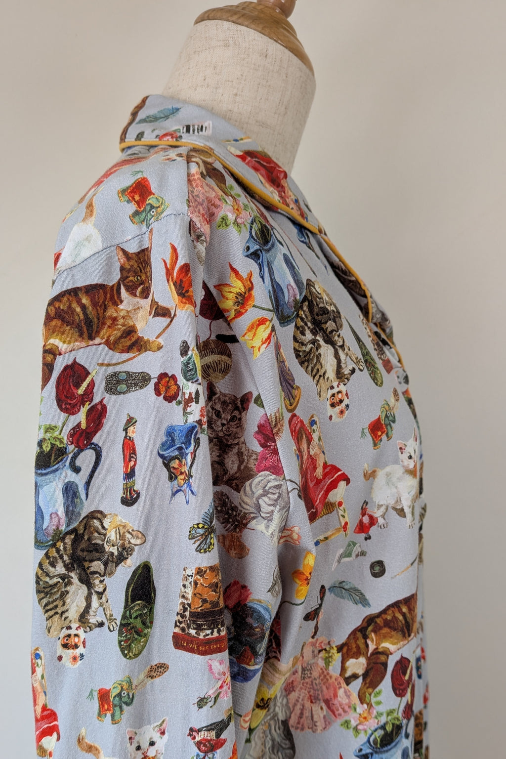Blue Illusion x Nathalie Lété House of Cats PJ Top Size S