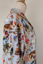 Blue Illusion x Nathalie Lété House of Cats PJ Top Size S