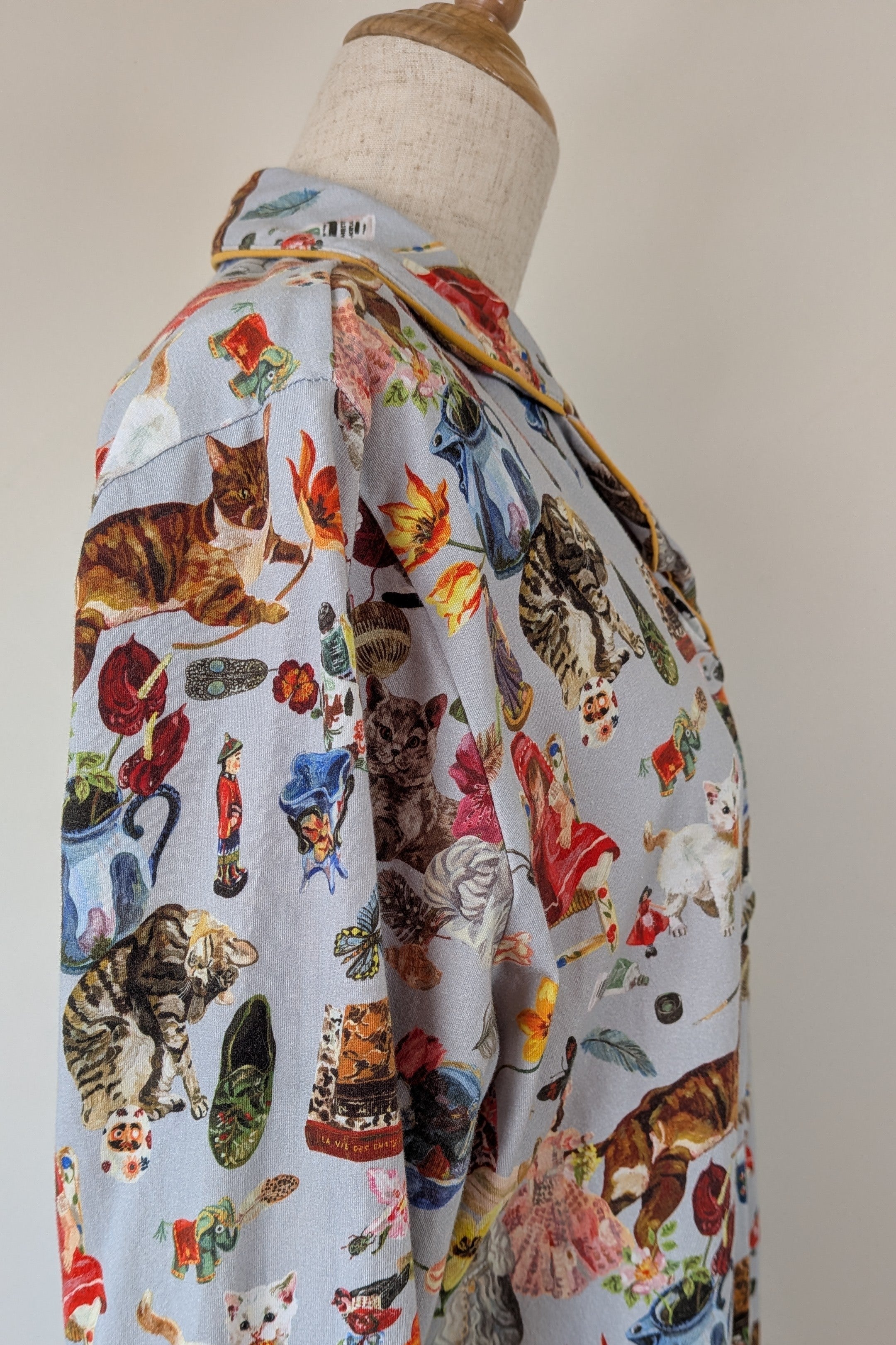 Blue Illusion x Nathalie Lété House of Cats PJ Top Size S