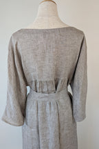 Stella Moda Linen Midi Dress in Grey in One Size