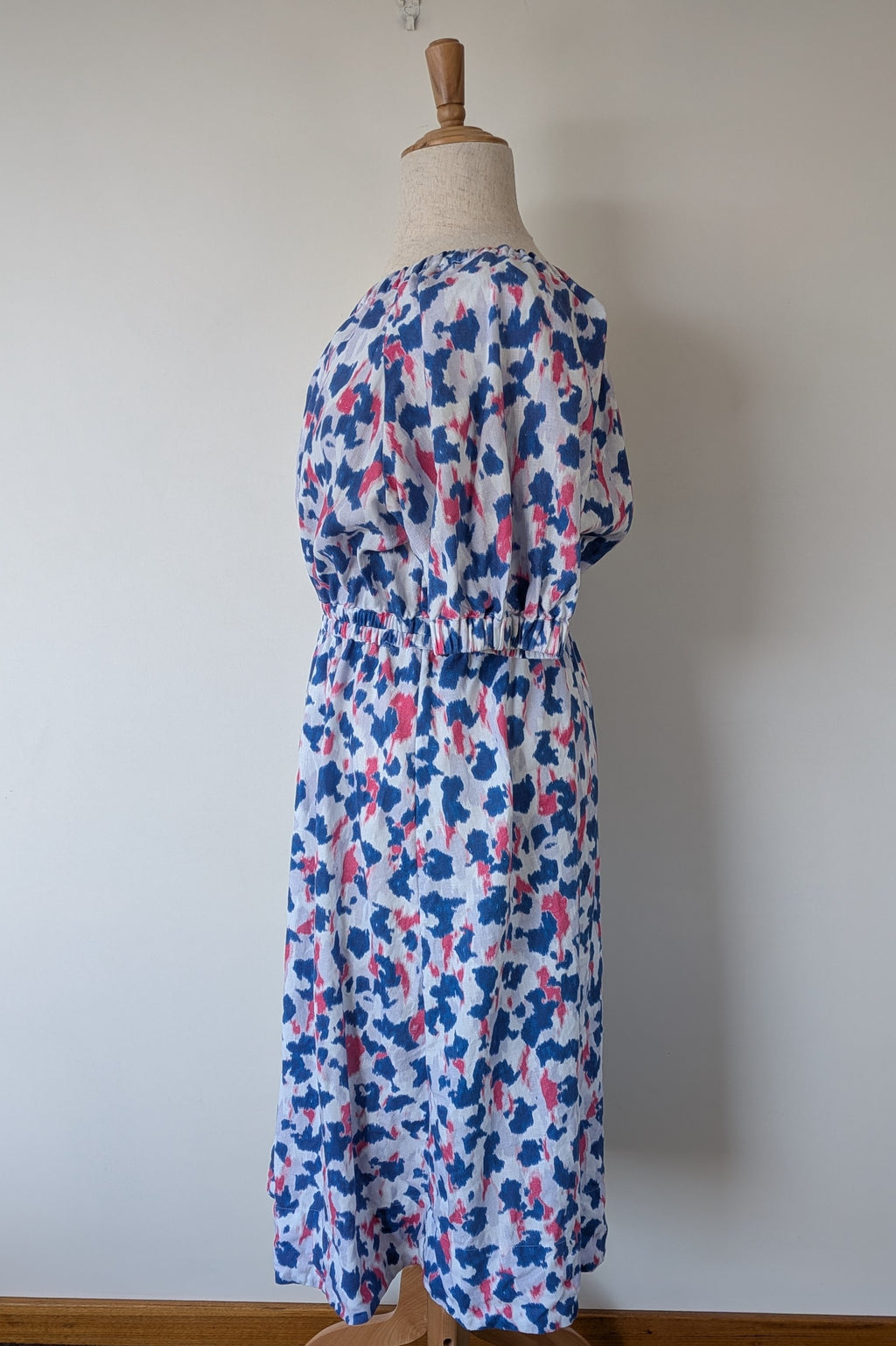 Witchery Linen One Shoulder Watercolour Print Midi Dress with Cut Out Size 16