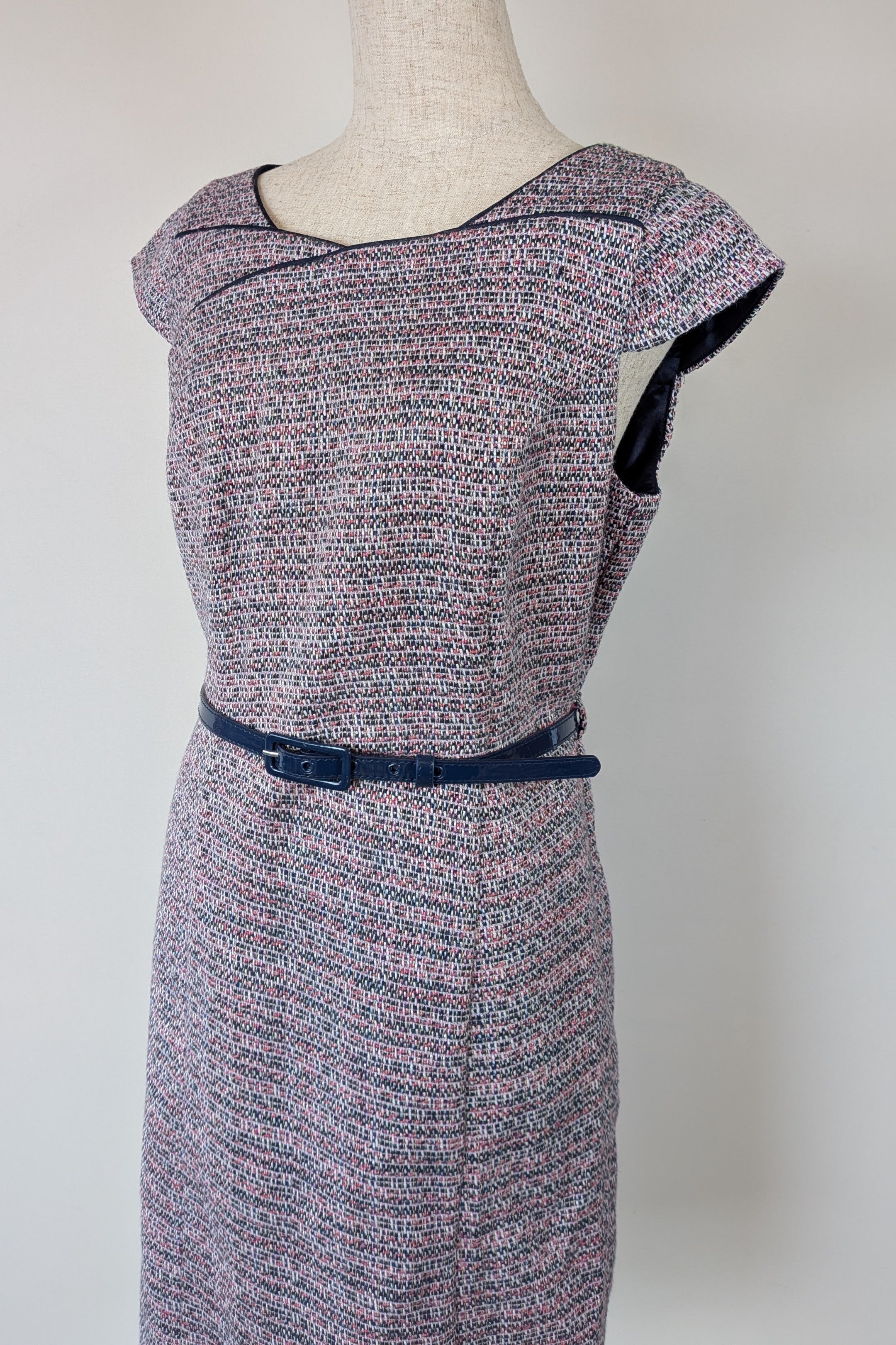 Review Tweed Pencil Dress with Belt Size 12