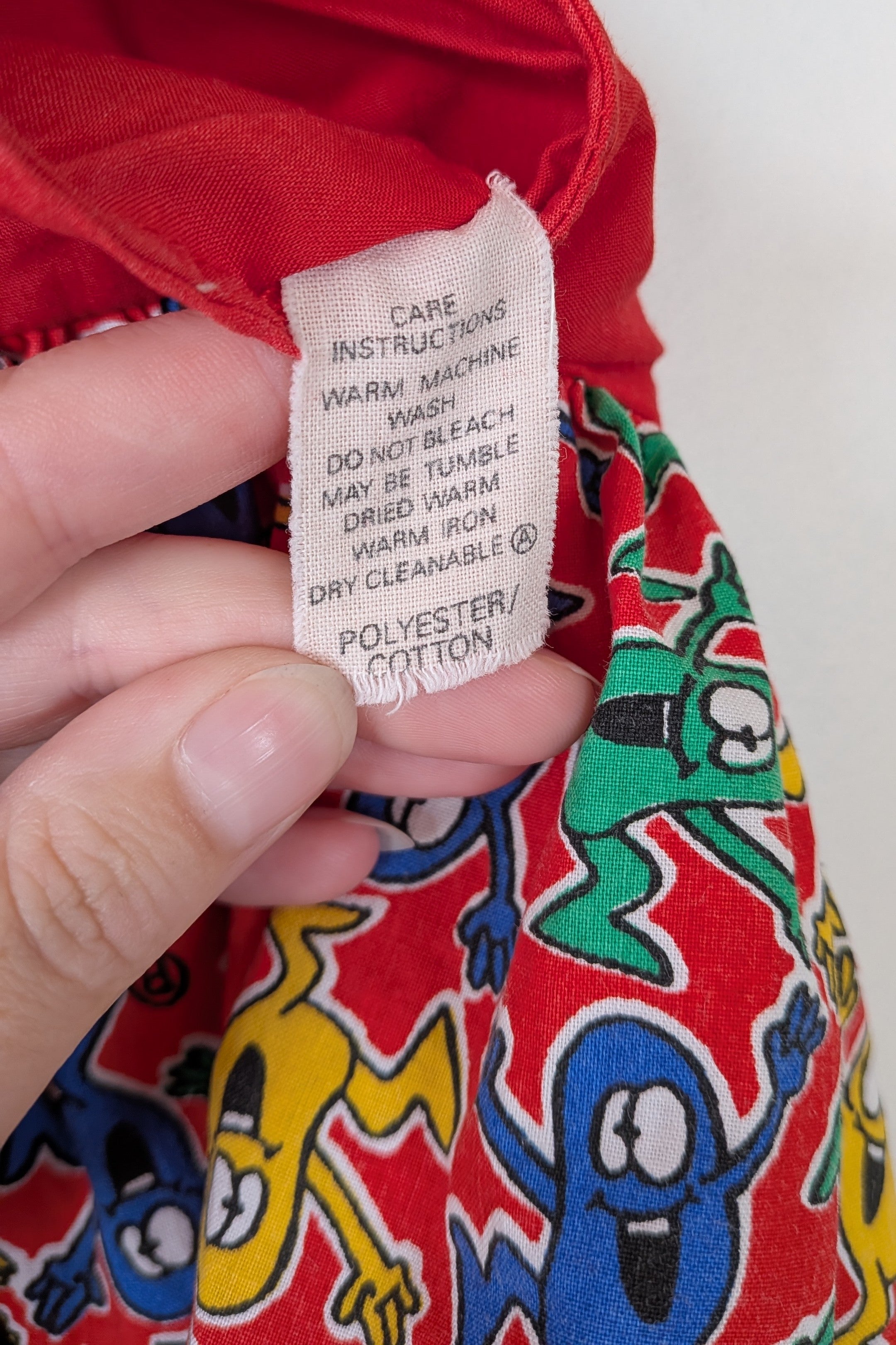 Vintage 80s GJ Design Australia Mr. Men Smock Dress Size 6