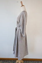 Stella Moda Linen Midi Dress in Grey in One Size