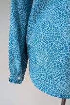RB Sellars Teal Leopard Print Linen Blend Shirt Size 16