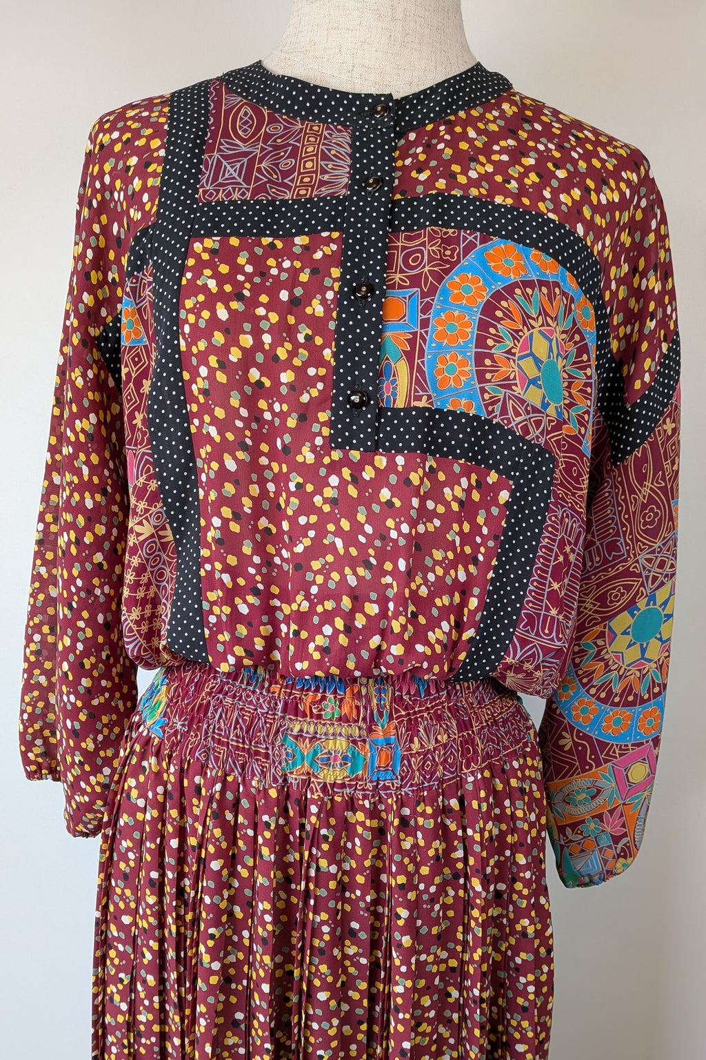 Vintage 80s Diane Freis Georgette Dress Size L