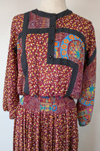 Vintage 80s Diane Freis Georgette Dress Size L