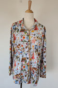 Blue Illusion x Nathalie Lété House of Cats PJ Top Size S