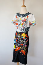 Piccione.Piccione Italian Designer Printed A-Line Dress Size 10/12