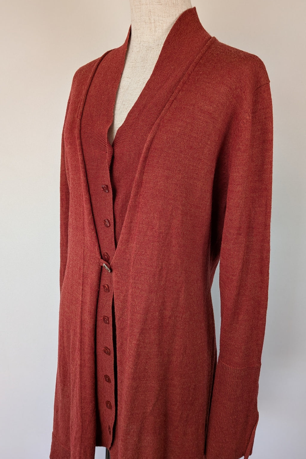 Vintage 90s Meredith Rust Long Cardigan Size 12