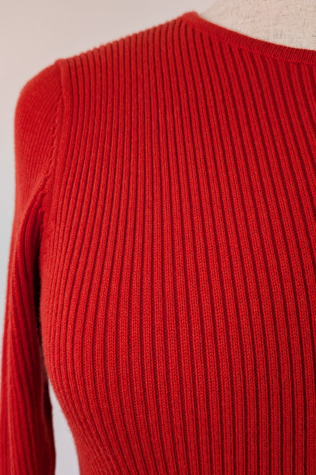 Boden Red Wool Cotton Knit Tee Size 16