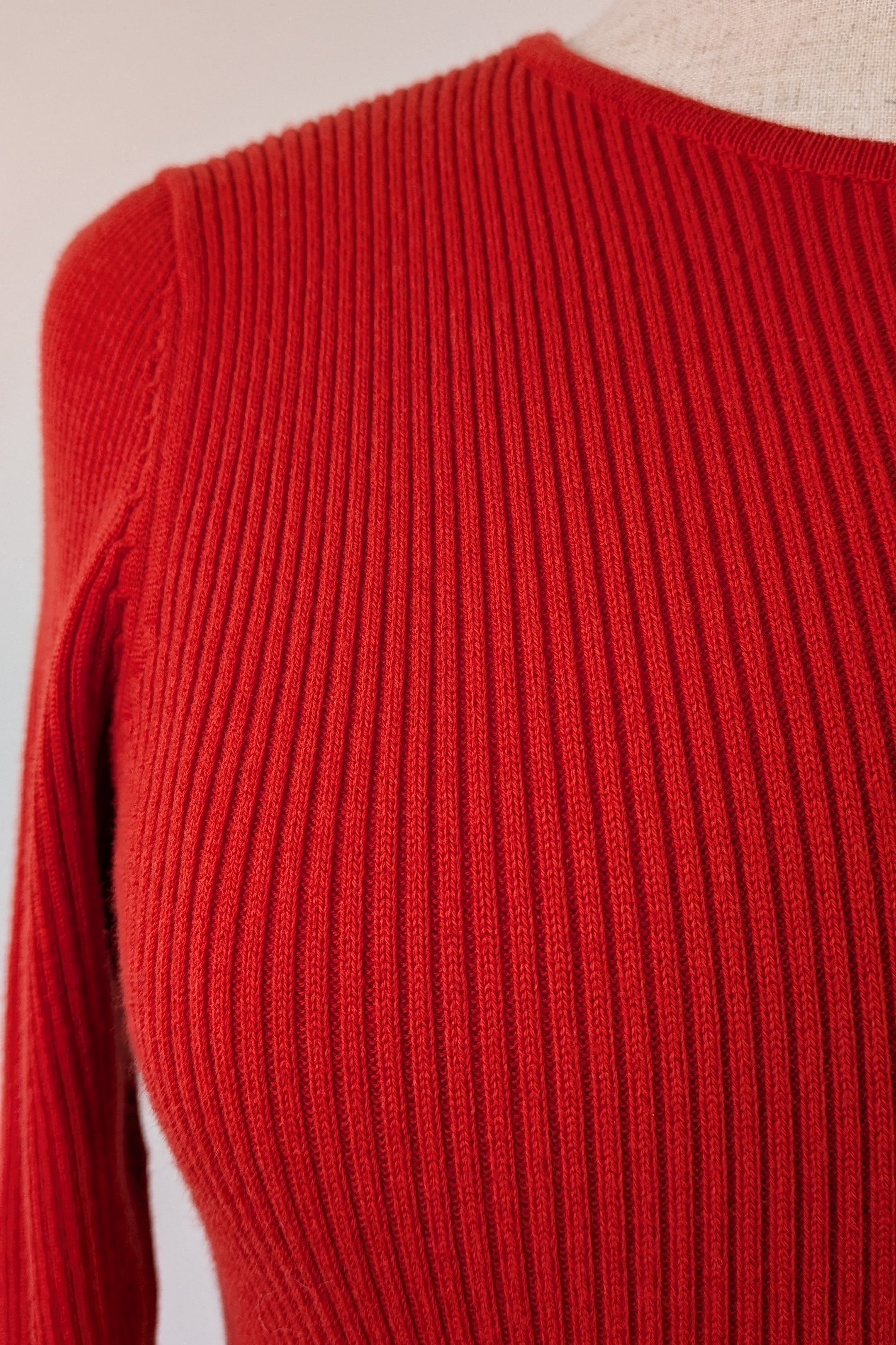 Boden Red Wool Cotton Knit Tee Size 16