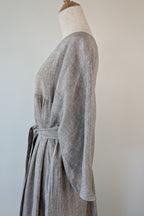 Stella Moda Linen Midi Dress in Grey in One Size