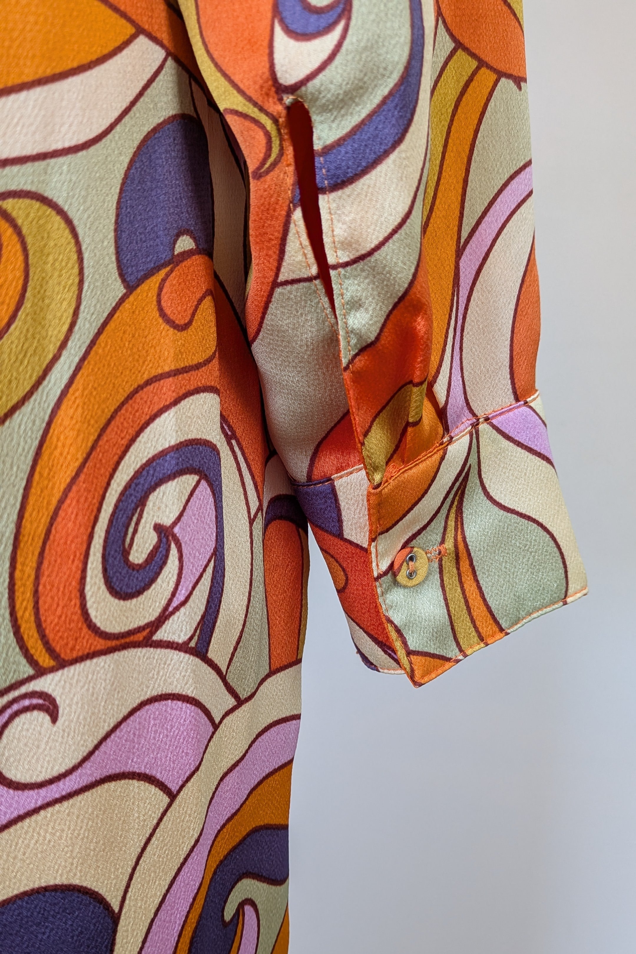 Never Fully Dressed Retro Groove Orange Wrap Midi Dress Size S