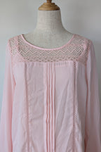 Liz Jordan Designer Collection Rue De Renne Pink Lace Trim Top Size 14 BNWT RRP $99.95