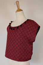 Revival Retro Red & Black Pom Pom Top Size 14