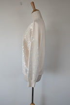 Vine Apparel White Wool Blend Iridescent Sequin Jumper Size M/L