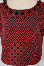 Revival Retro Red & Black Pom Pom Top Size 14