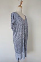 Sportscraft 100% Linen Blue & White Speckled Dress Size 8