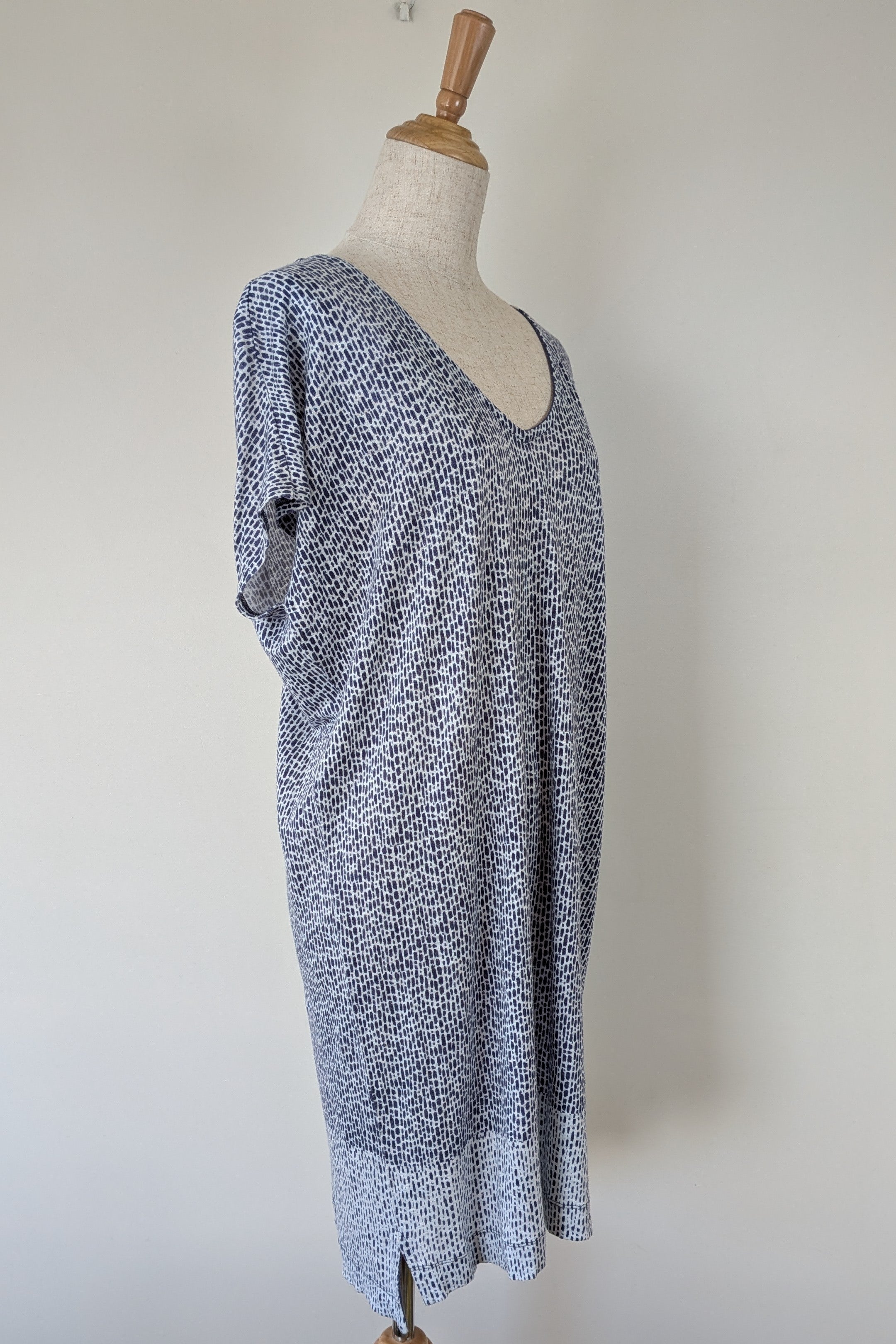 Sportscraft 100% Linen Blue & White Speckled Dress Size 8