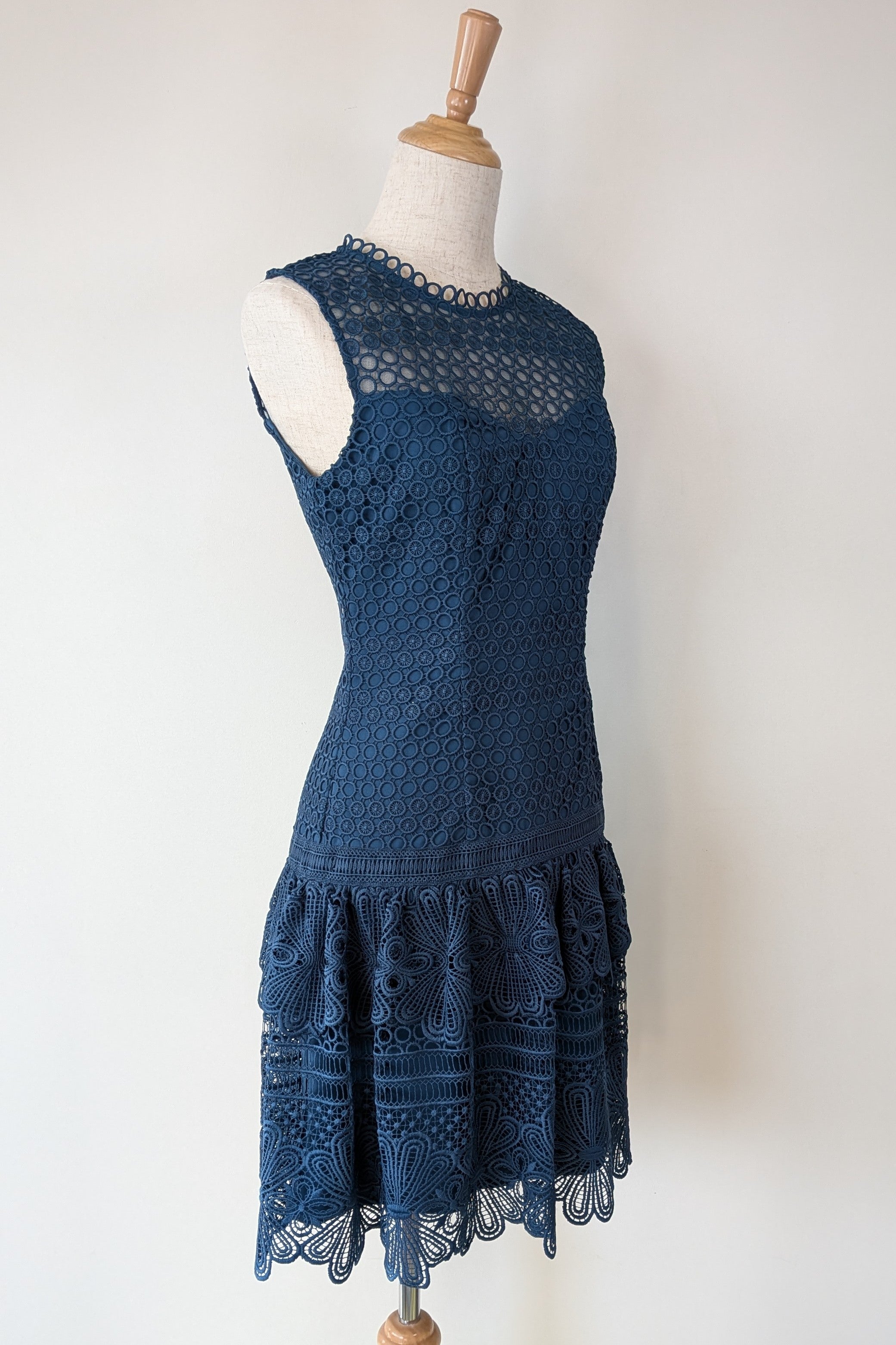 Review Teal Lace Drop Waist Dress Size 6