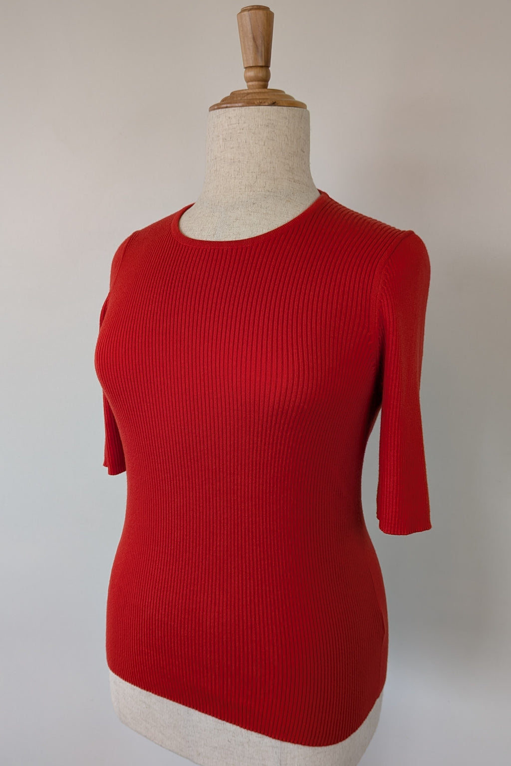 Boden Red Wool Cotton Knit Tee Size 16